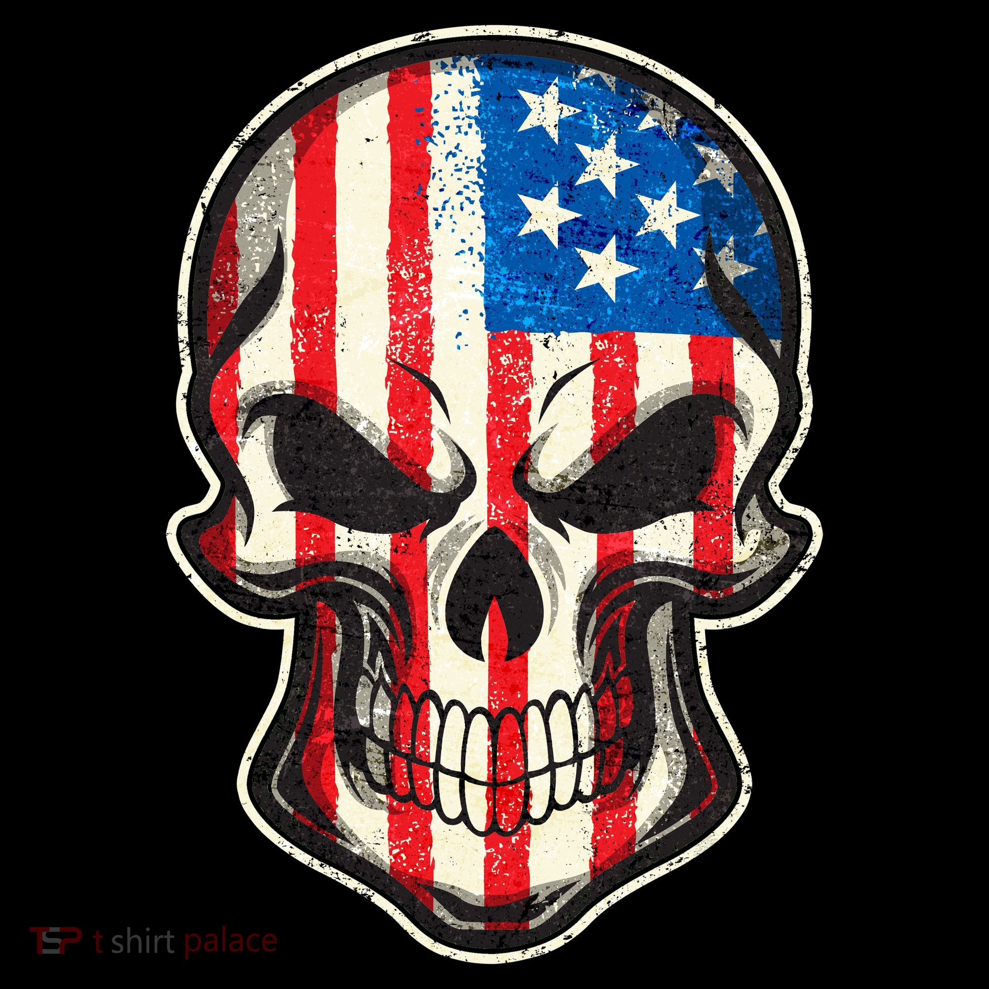 American Flag Human Skull Baby Bodysuit
