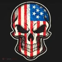 American Flag Human Skull Toddler Hoodie thumb 2