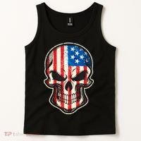 American Flag Human Skull Tank Top thumb 2