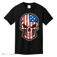 American Flag Human Skull Kids T-Shirt thumb 0