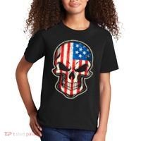 American Flag Human Skull Kids T-Shirt thumb 2