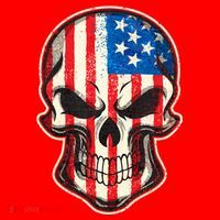 American Flag Human Skull Santa Hat thumb 1