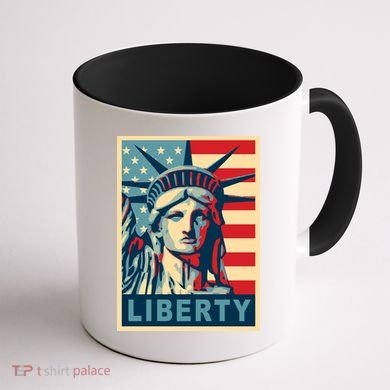 American Flag Statue Of Liberty Coffee Mug back