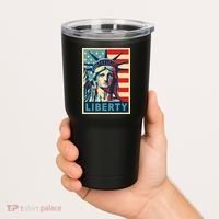 American Flag Statue Of Liberty Tumbler thumb 2