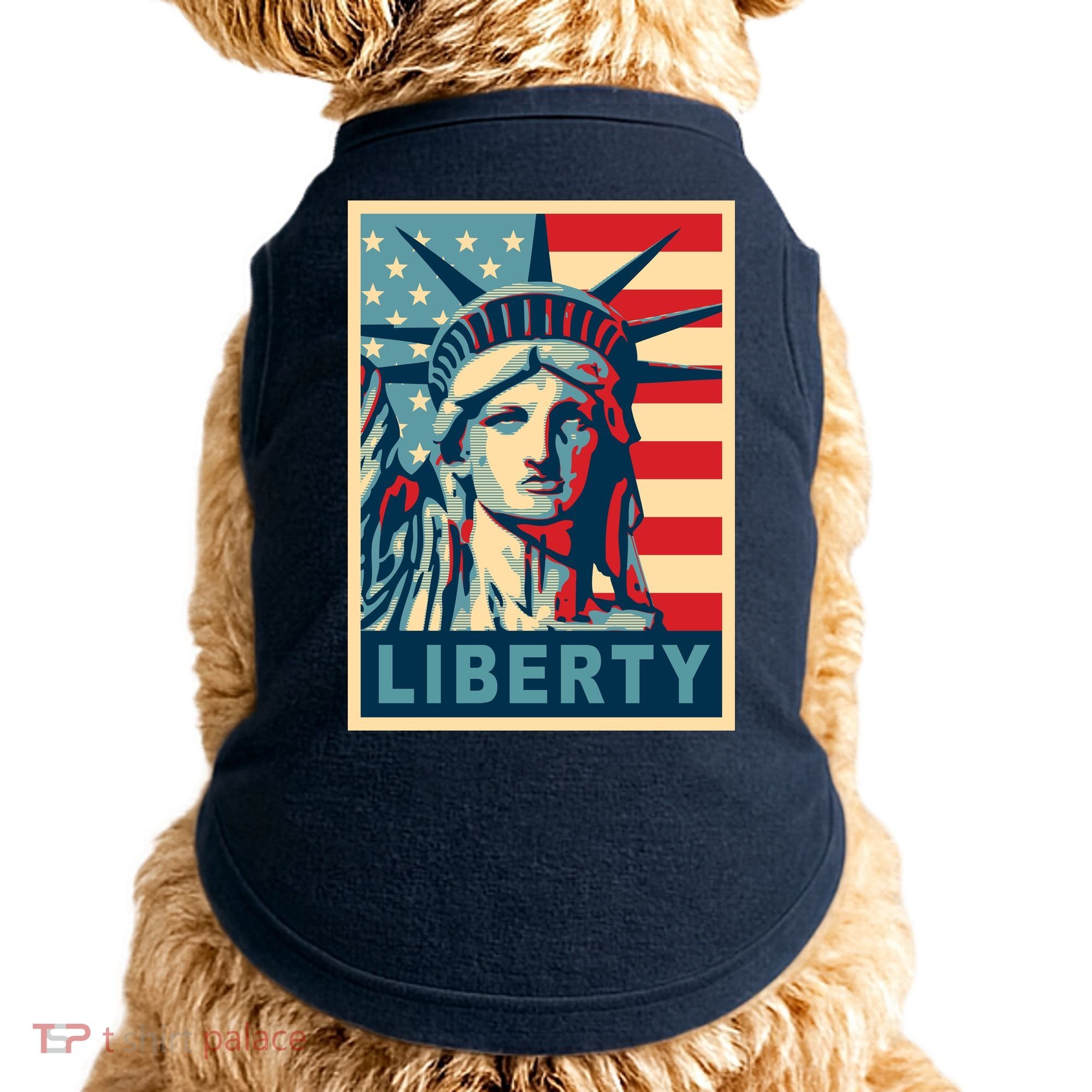 American Flag Statue Of Liberty Doggie Tank