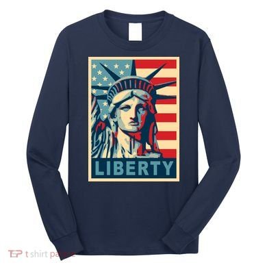 American Flag Statue Of Liberty Long Sleeve Shirt