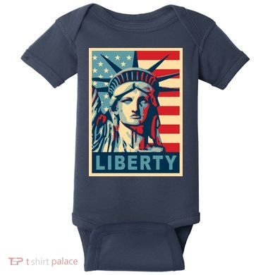 American Flag Statue Of Liberty Baby Bodysuit