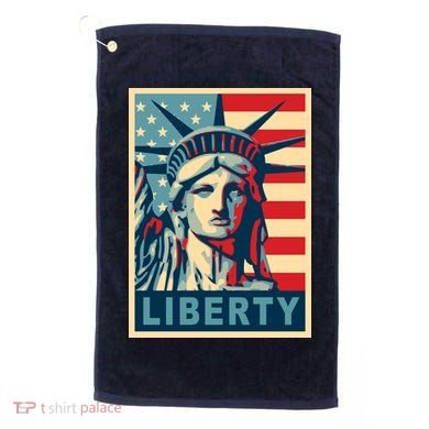 American Flag Statue Of Liberty Golf Towel