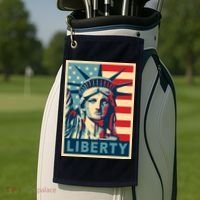 American Flag Statue Of Liberty Golf Towel thumb 2