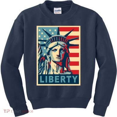 American Flag Statue Of Liberty Kids Sweatshirt