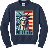 American Flag Statue Of Liberty Kids Sweatshirt thumb 0