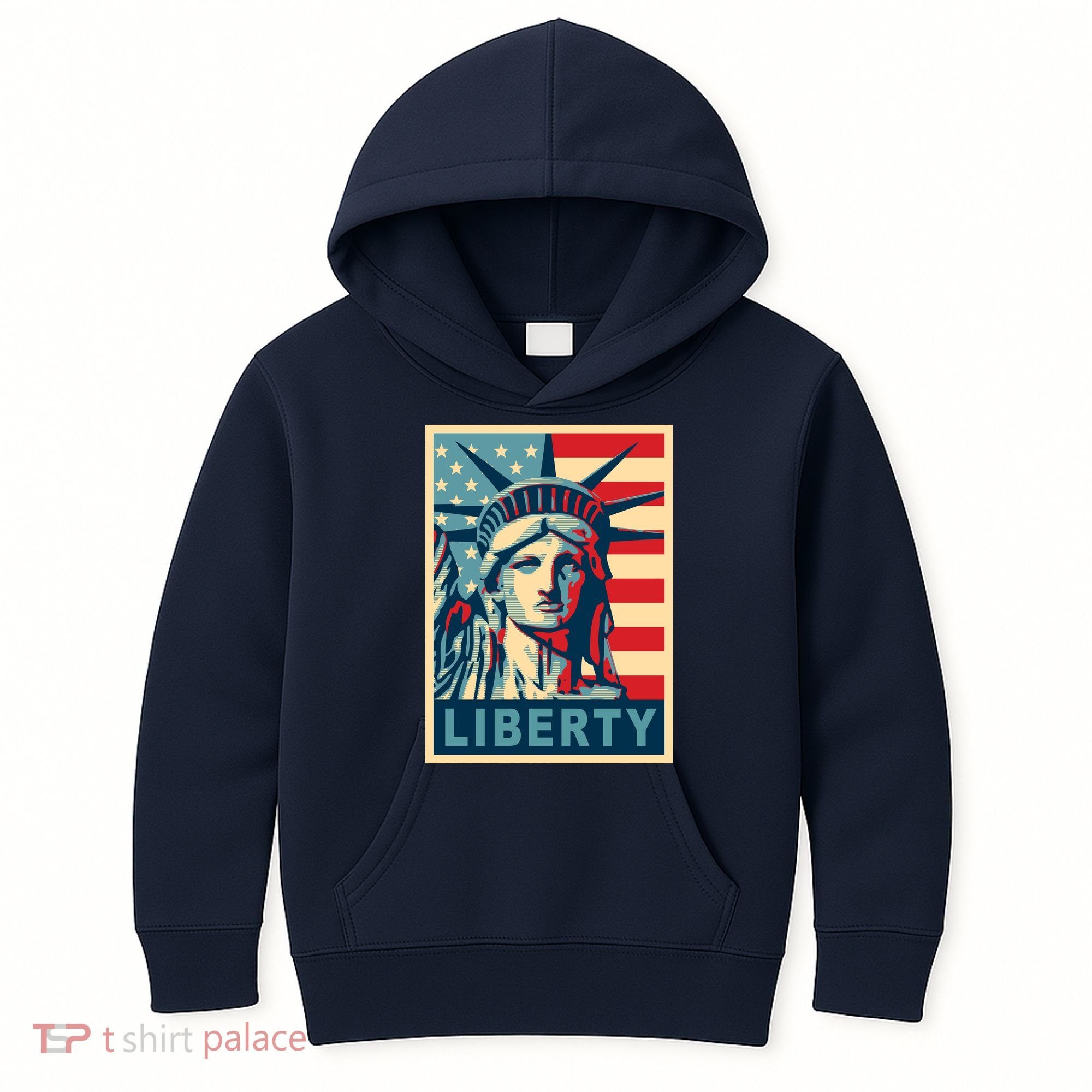 American Flag Statue Of Liberty Kids Hoodie