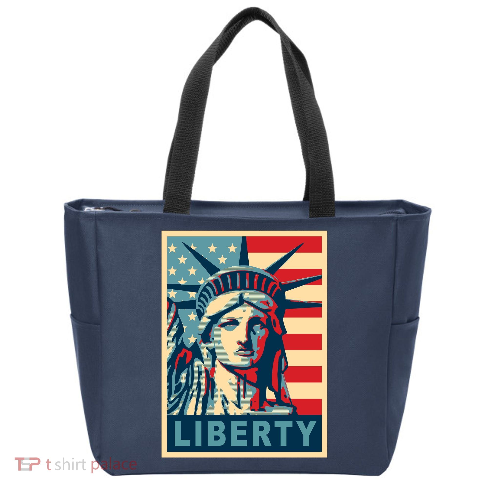 American Flag Statue Of Liberty Tote Bag
