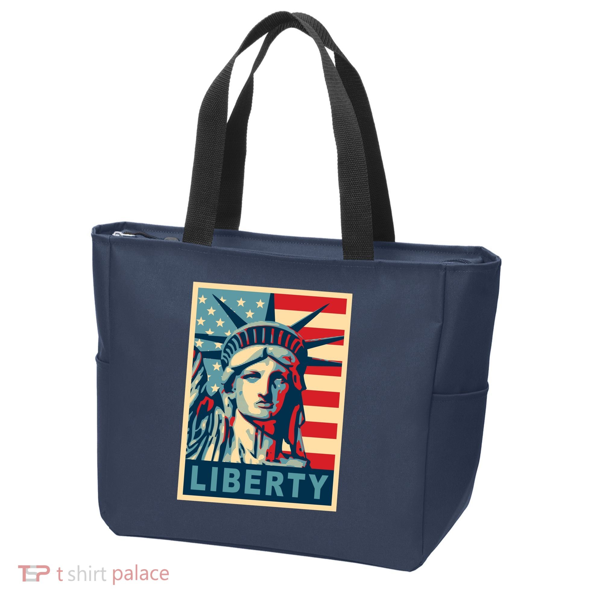 American Flag Statue Of Liberty Tote Bag