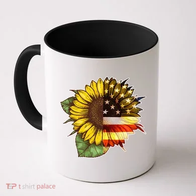 American Flag Sunflower Coffee Mug