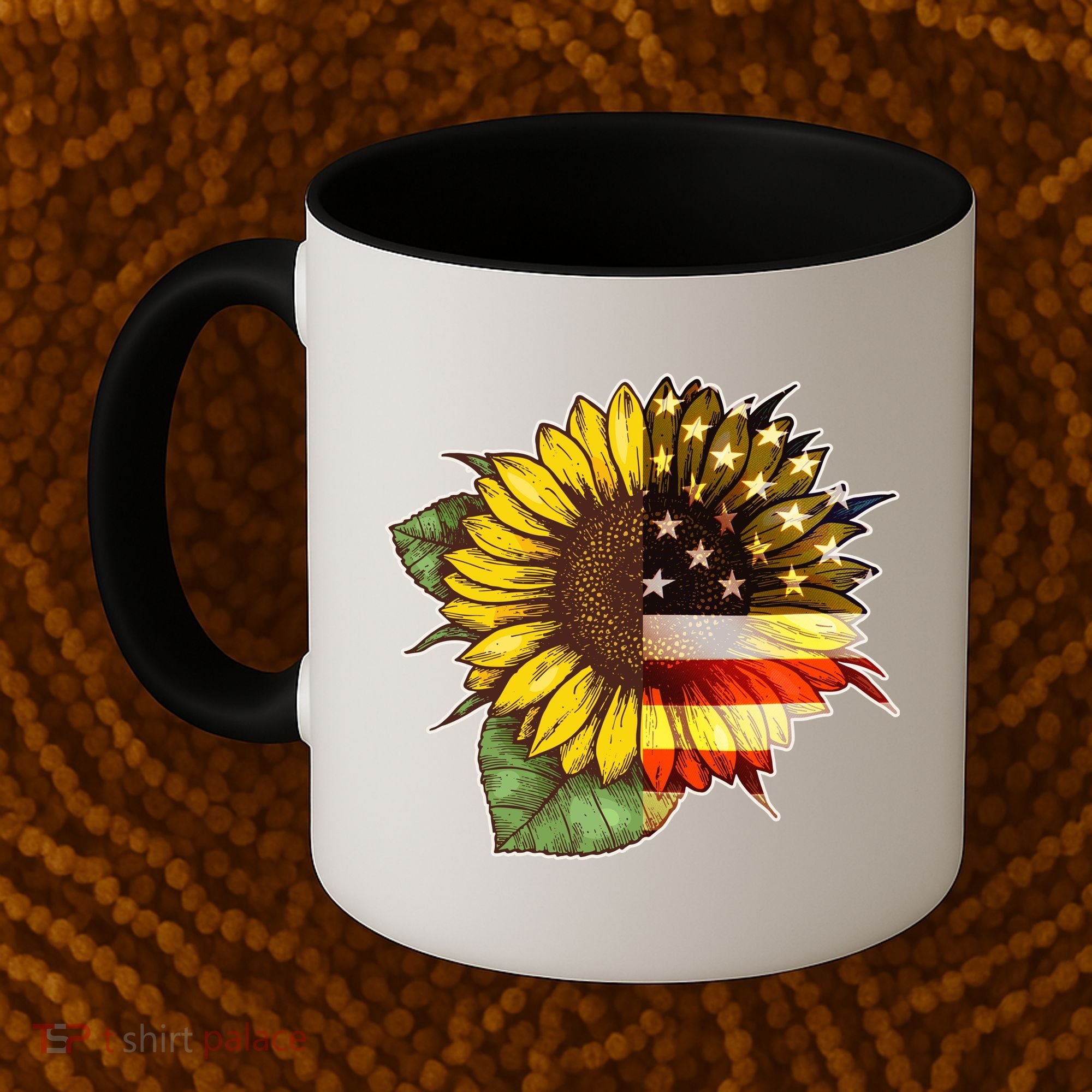 American Flag Sunflower Coffee Mug