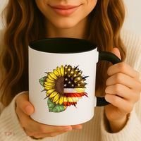 American Flag Sunflower Coffee Mug thumb 3