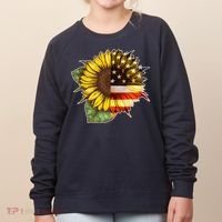 American Flag Sunflower Women's Sweatshirt thumb 0