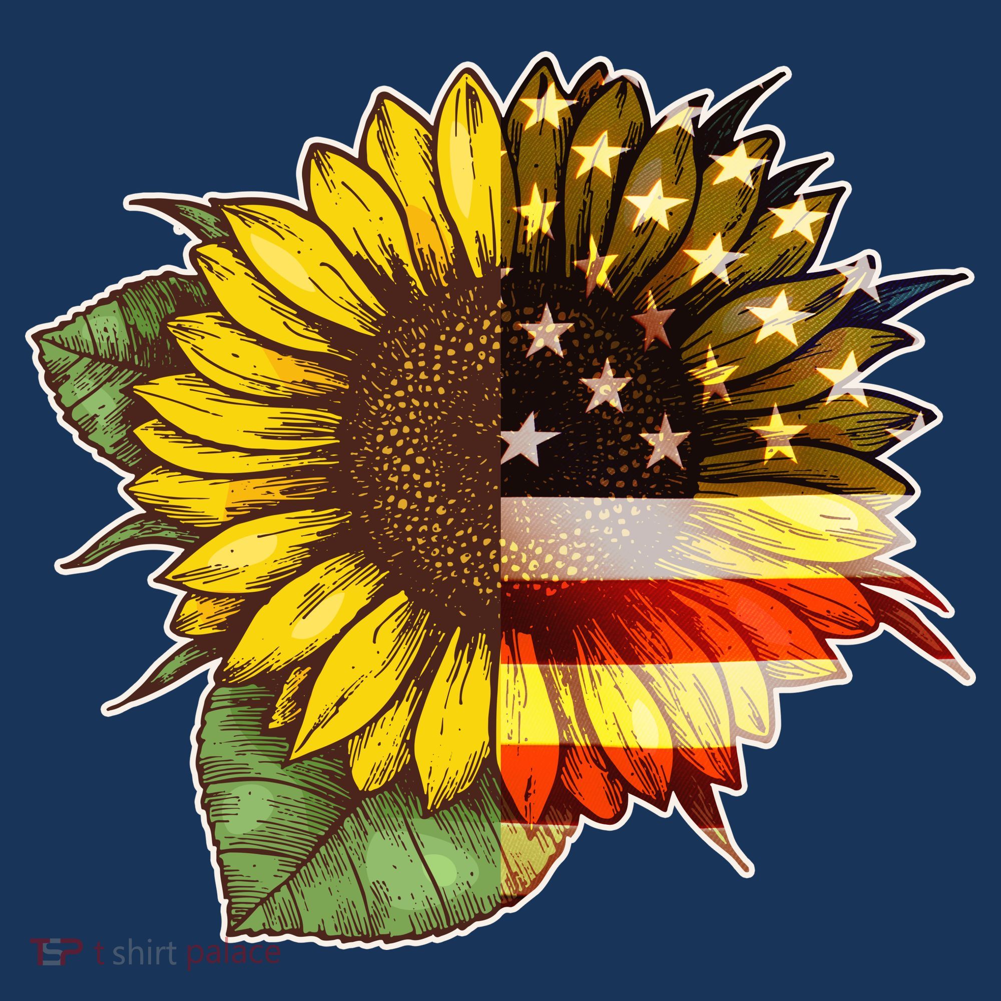 American Flag Sunflower Women's Sweatshirt