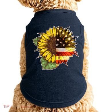 American Flag Sunflower Doggie Tank