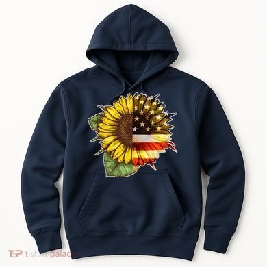 American Flag Sunflower Hoodie