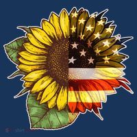 American Flag Sunflower Long Sleeve Shirt thumb 2