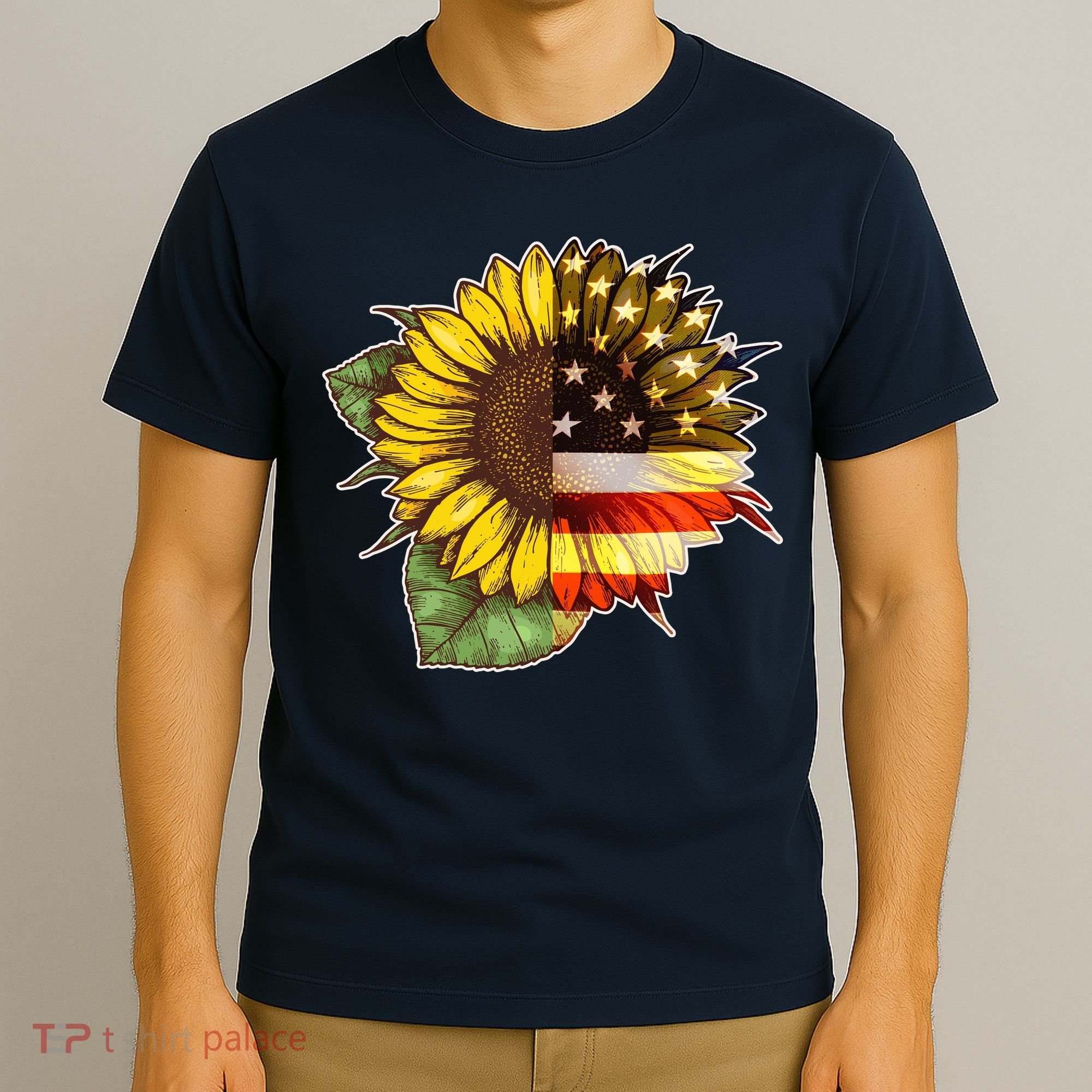 American Flag Sunflower T-Shirt