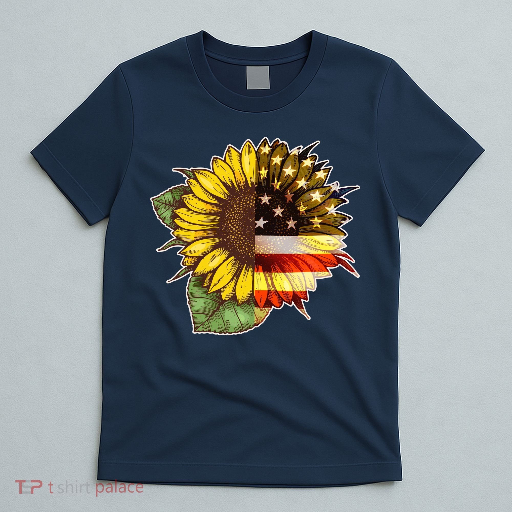 American Flag Sunflower T-Shirt