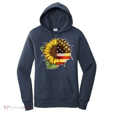 American Flag Sunflower Women's Hoodie