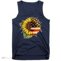 American Flag Sunflower Tank Top thumb 0