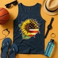 American Flag Sunflower Tank Top thumb 4