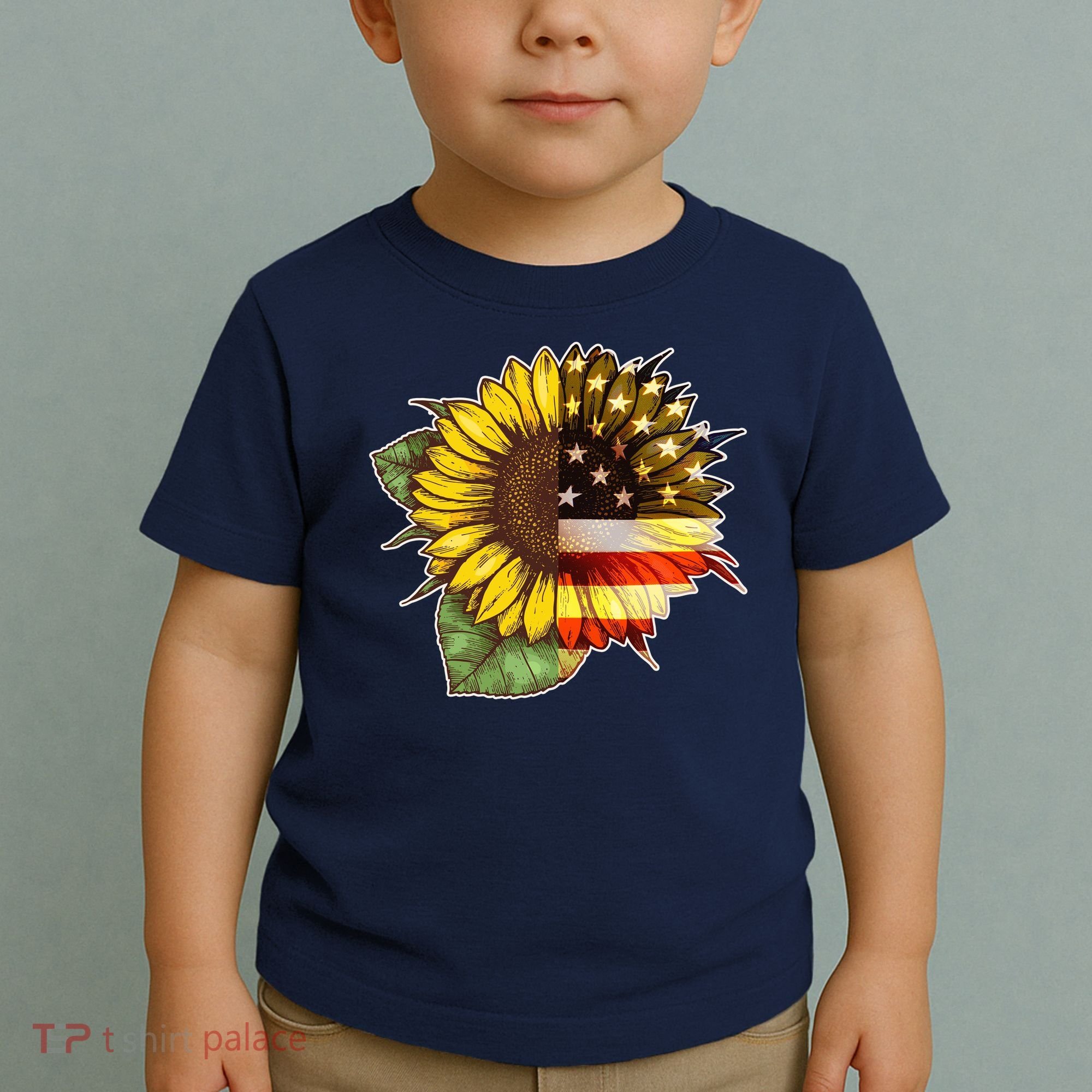 American Flag Sunflower Toddler T-Shirt