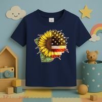 American Flag Sunflower Toddler T-Shirt thumb 3