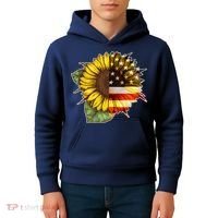 American Flag Sunflower Kids Hoodie thumb 4