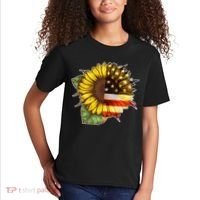 American Flag Sunflower Kids T-Shirt thumb 2
