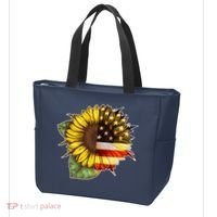 American Flag Sunflower Tote Bag thumb 3