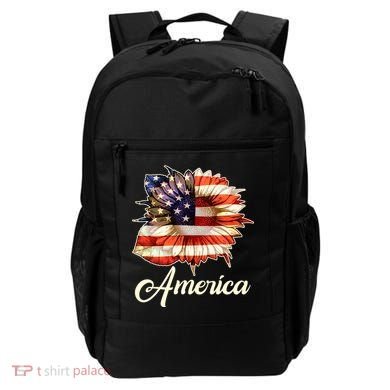 American Flag Sunflower USA Backpack