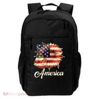 American Flag Sunflower USA Backpack thumb 0