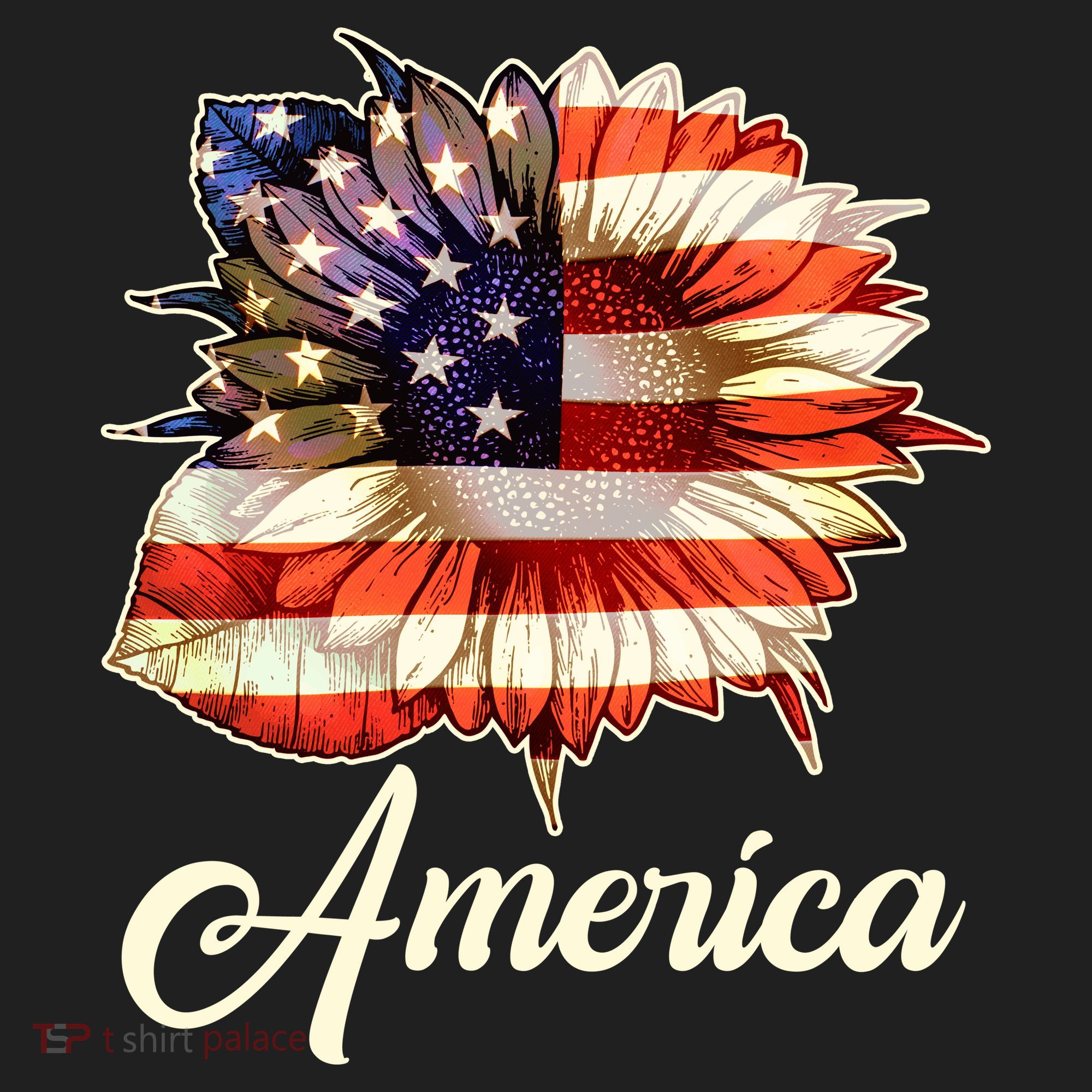 American Flag Sunflower USA Tumbler