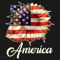 American Flag Sunflower USA Ornament thumb 1