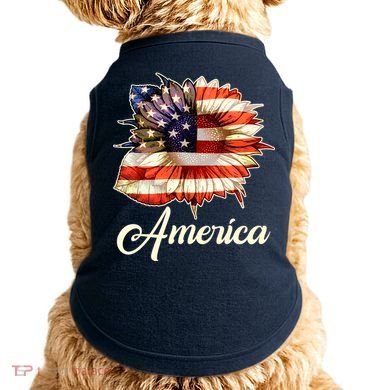 American Flag Sunflower USA Doggie Tank