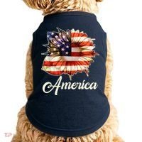 American Flag Sunflower USA Doggie Tank thumb 0
