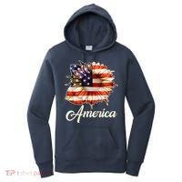 American Flag Sunflower USA Women's Hoodie thumb 0