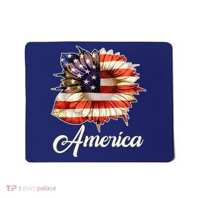 American Flag Sunflower USA Mousepad