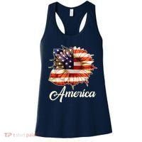 American Flag Sunflower USA Women's Tank Top thumb 0