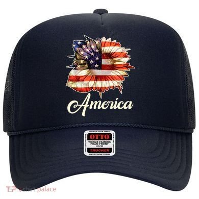 American Flag Sunflower USA Hat