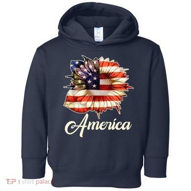 American Flag Sunflower USA Toddler Hoodie