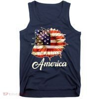 American Flag Sunflower USA Tank Top thumb 0