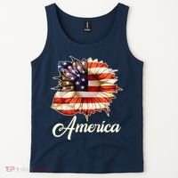 American Flag Sunflower USA Tank Top thumb 2