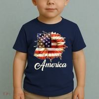 American Flag Sunflower USA Toddler T-Shirt thumb 2
